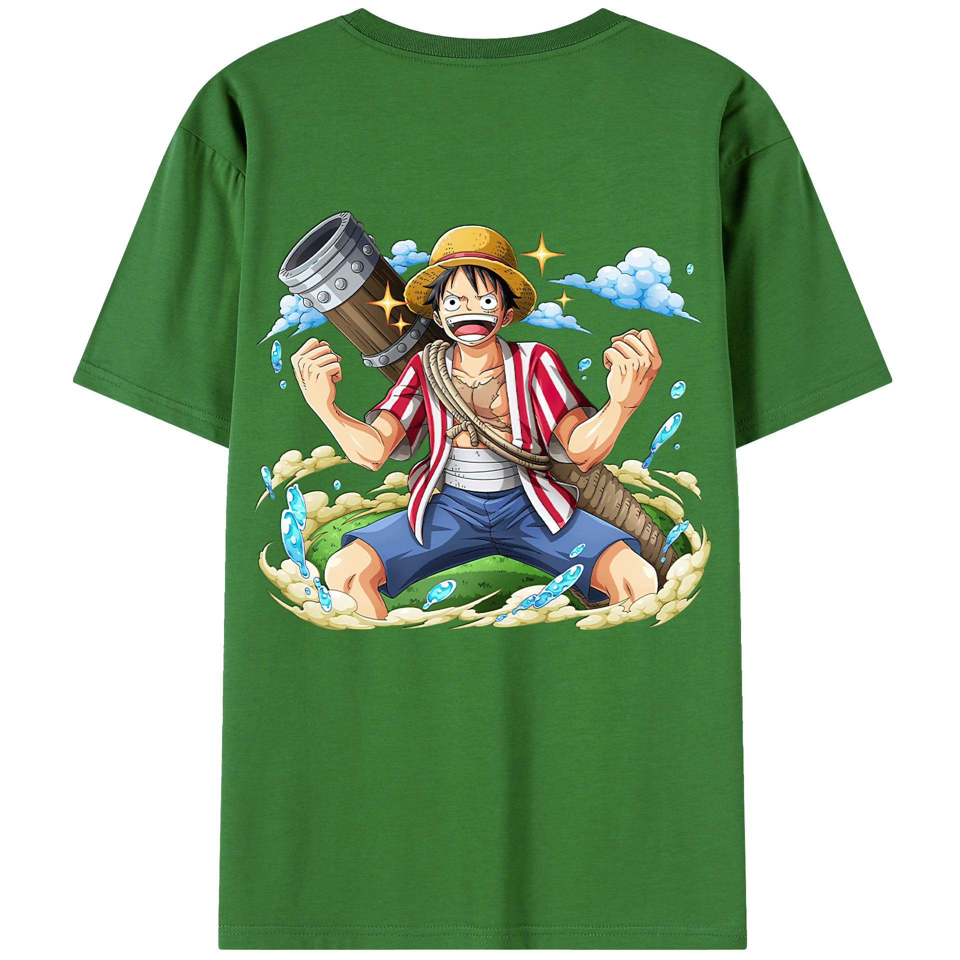 ワンピース モンキー・D・ルフィ ONE PIECE Monkey D. Luffy レディース半袖Tシャツ(バックプリント)
